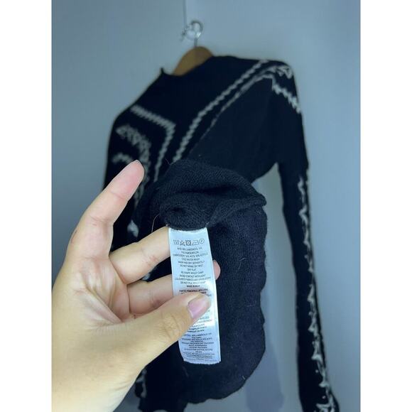 FRENCH CONNECTION Ella Embroidered Pattern sweater, black and white - Picture 8 of 8